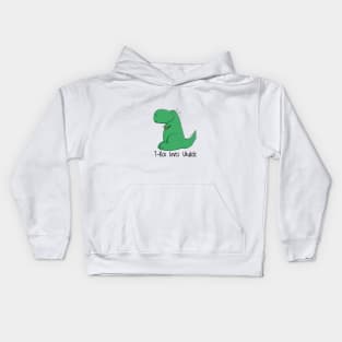 Cute T-Rex loves Ukulele Kids Hoodie